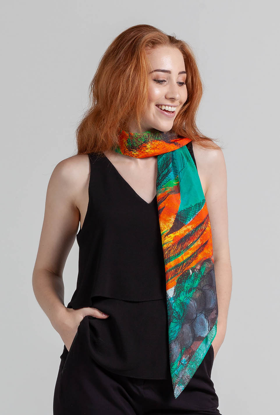 Lila and Me The Vineyard silk scarf shop online.