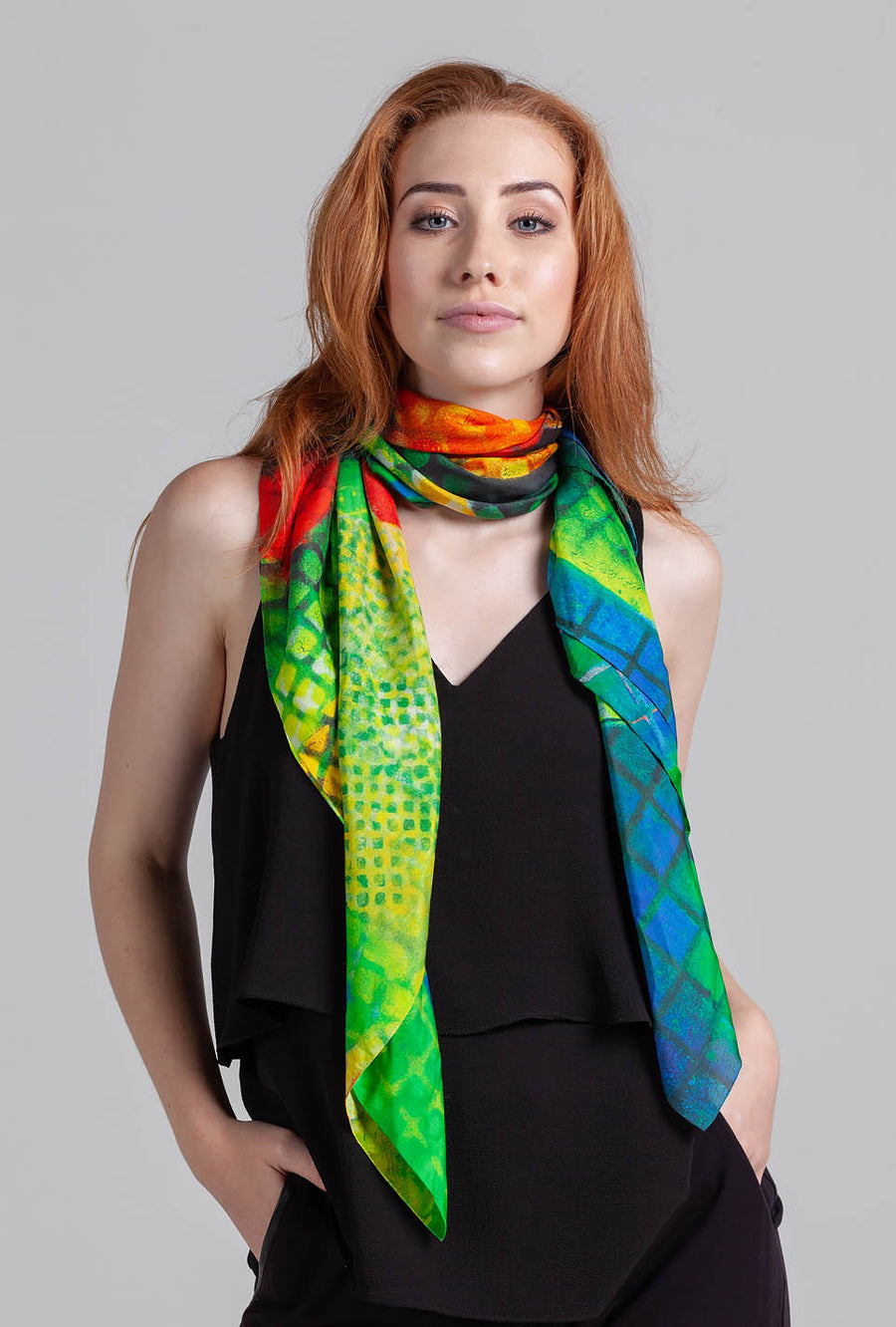 Technicolor good ripples scarf - natural fibers