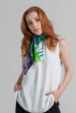 Lila and Me Garden Lady Silk Scarf shop online. 