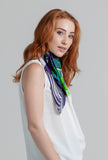 Lila and Me Garden Lady Silk Scarf. Affordable luxury scarves for women.