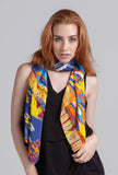 Lila and Me Spellbound Glare silk scarf. Affordable luxury scarves for women.