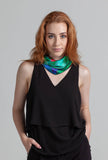 Lila and Me The Limelight silk scarf. Affordable luxury scarves for women.