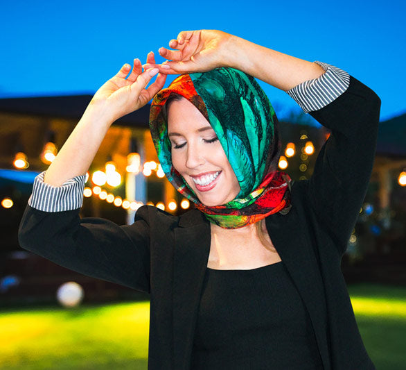 Lila and Me headscarf the vineyard